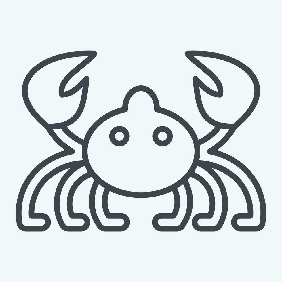 Icon Crab. related to Sea symbol. line style. simple design editable. simple illustration vector