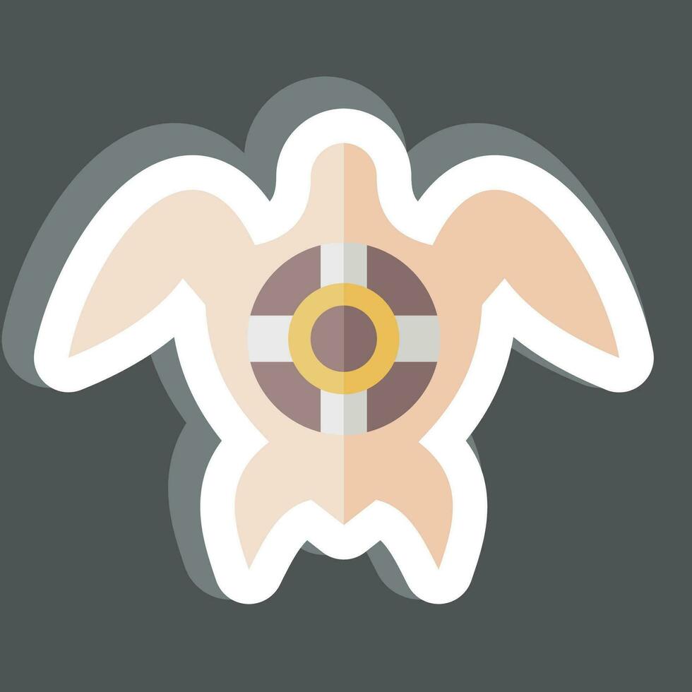 Sticker Sea Turtle. related to Sea symbol. simple design editable. simple illustration vector