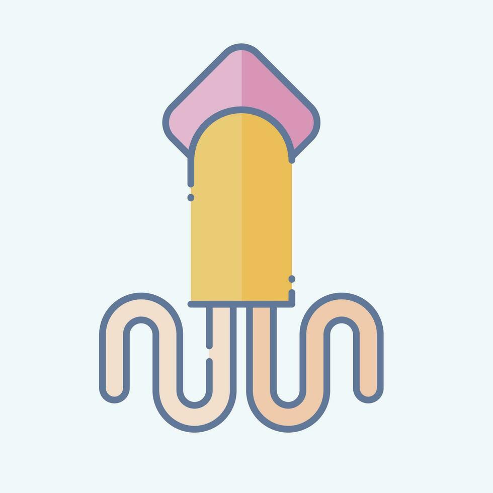 Icon Squid. related to Sea symbol. doodle style. simple design editable. simple illustration vector