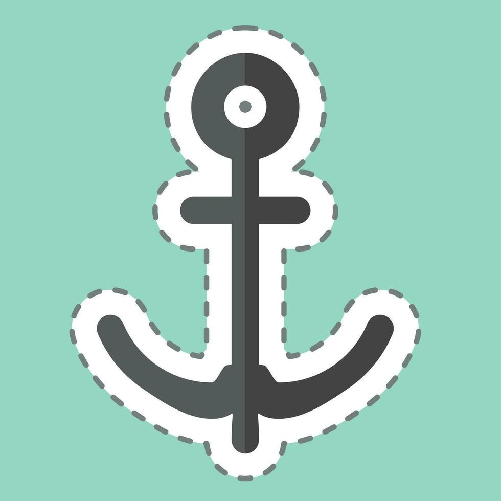 Sticker line cut Anchor. related to Sea symbol. simple design editable. simple illustration vector