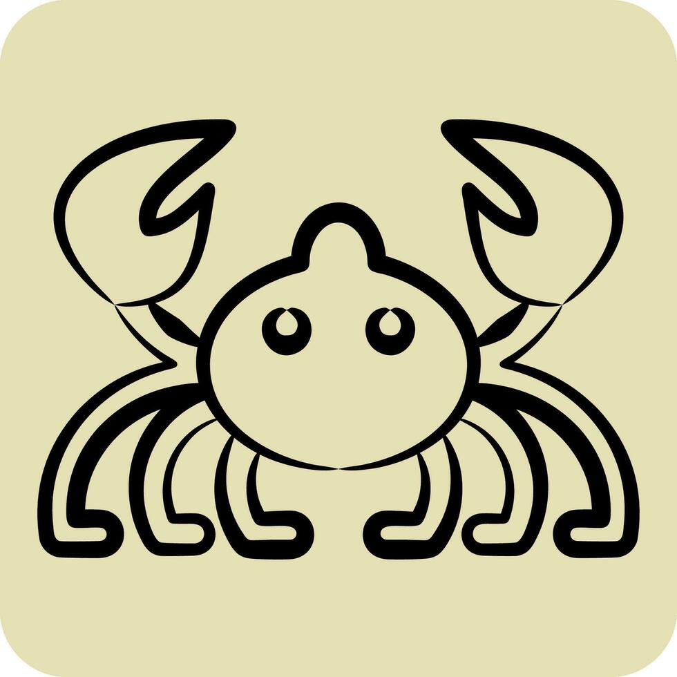 Icon Crab. related to Sea symbol. hand drawn style. simple design editable. simple illustration vector
