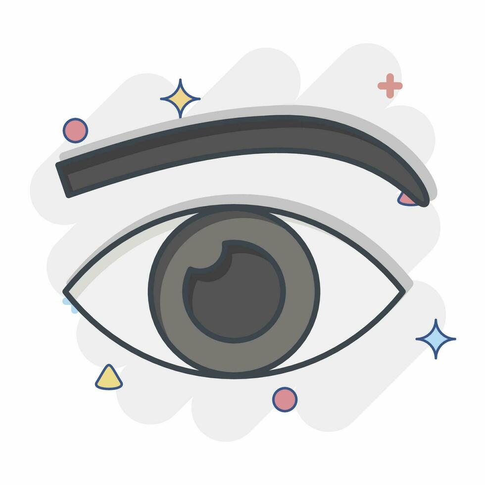 Icon Eyelashes. related to Cosmetic symbol. comic style. simple design editable. simple illustration vector