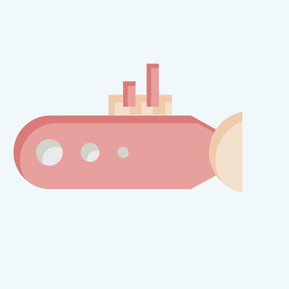 Icon Submarine. related to Sea symbol. flat style. simple design editable. simple illustration vector