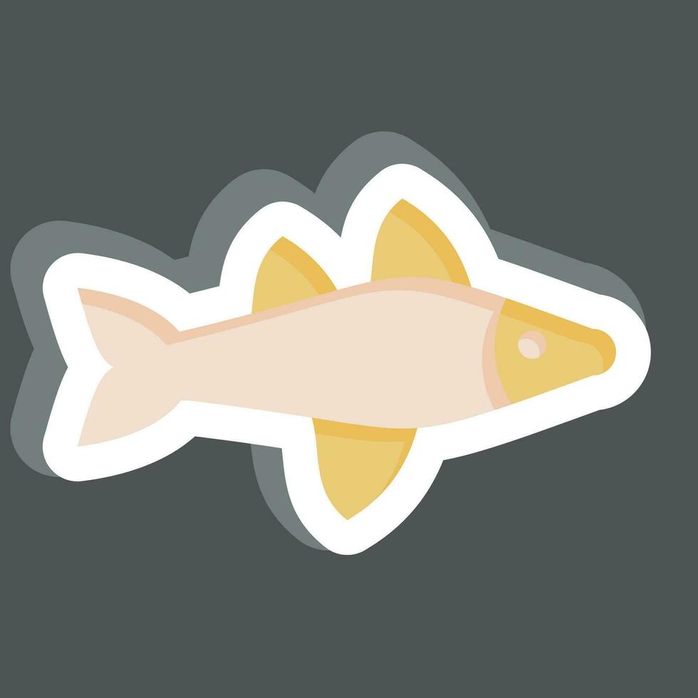 pegatina pez. relacionado a mar símbolo. sencillo diseño editable. sencillo ilustración vector