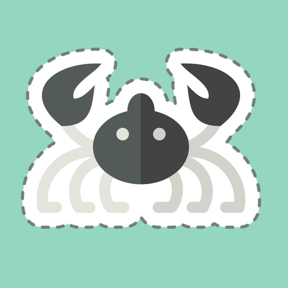 Sticker line cut Crab. related to Sea symbol. simple design editable. simple illustration vector