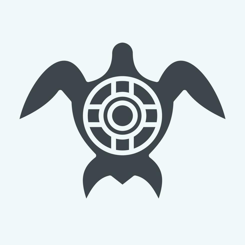 Icon Sea Turtle. related to Sea symbol. glyph style. simple design editable. simple illustration vector