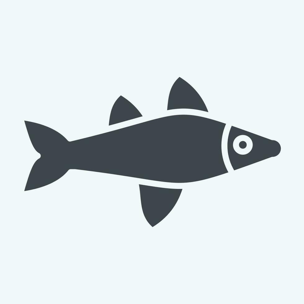 Icon Fish. related to Sea symbol. glyph style. simple design editable. simple illustration vector