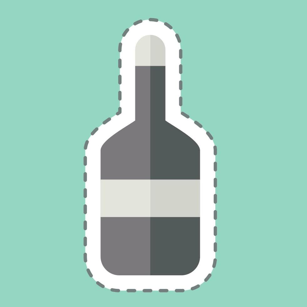 Sticker line cut Bottle. related to Sea symbol. simple design editable. simple illustration vector