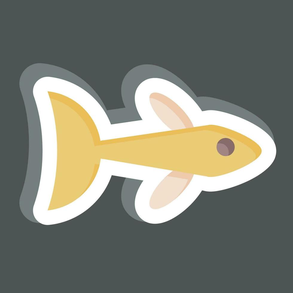 Sticker Neon Tetra. related to Sea symbol. simple design editable. simple illustration vector