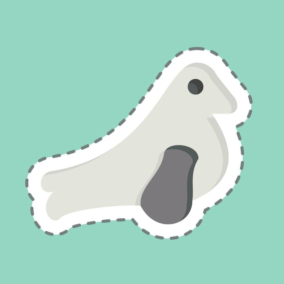 Sticker line cut Seal. related to Sea symbol. simple design editable. simple illustration vector