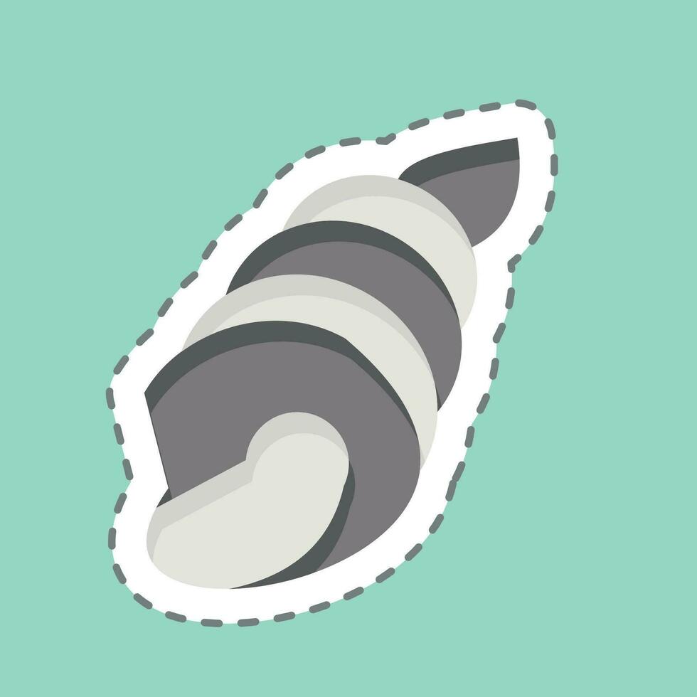 Sticker line cut Shell. related to Sea symbol. simple design editable. simple illustration vector