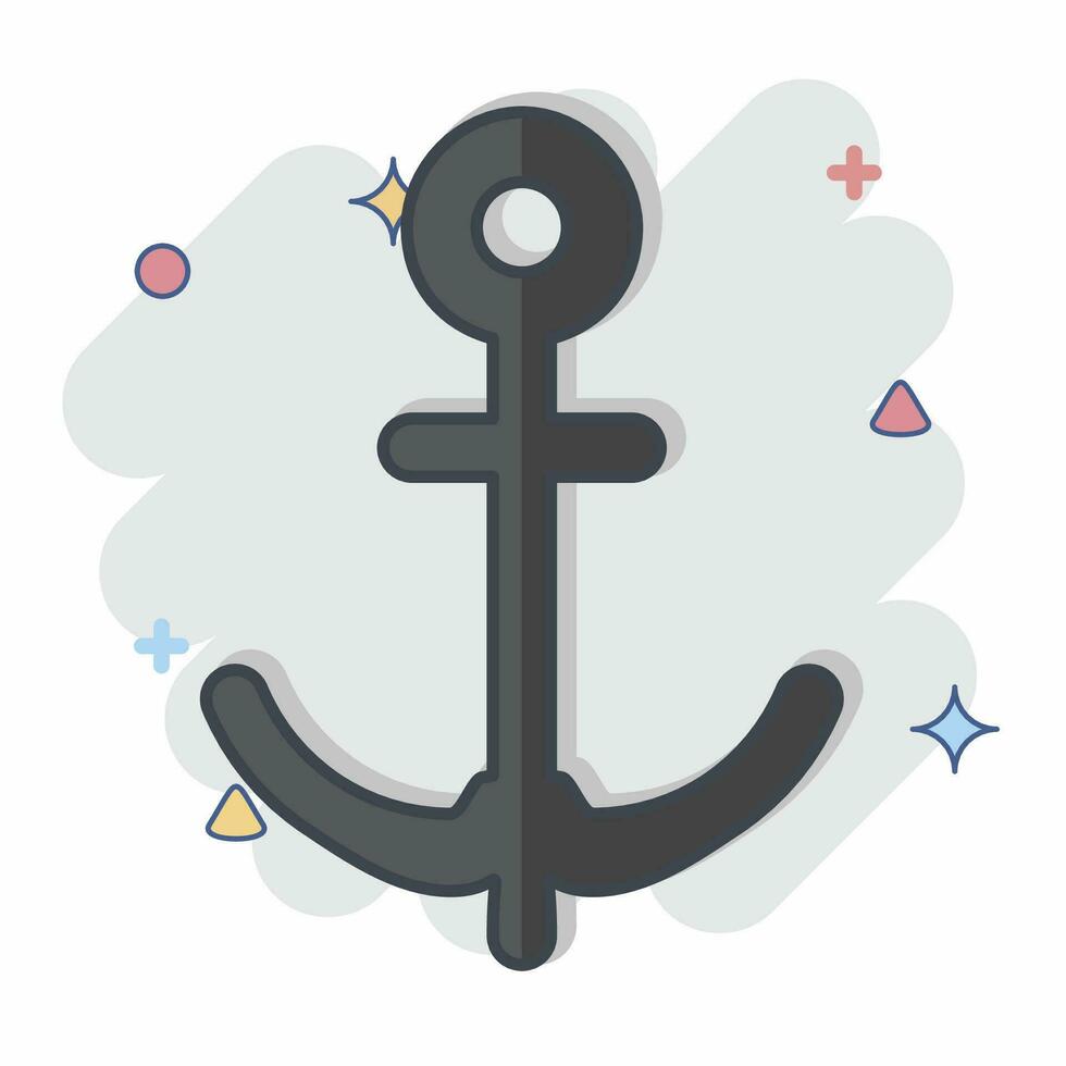 Icon Anchor. related to Sea symbol. comic style. simple design editable. simple illustration vector