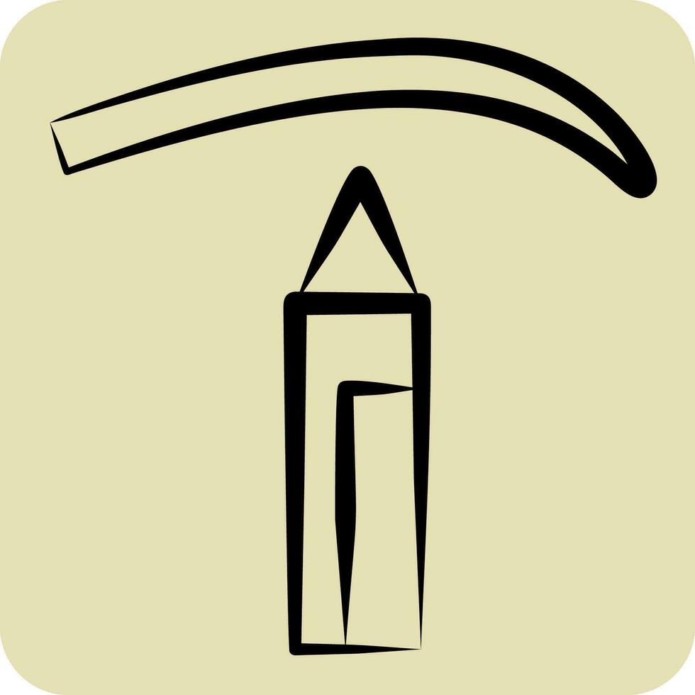 Icon Eyebrow Pencil. related to Cosmetic symbol. hand drawn style. simple design editable. simple illustration vector