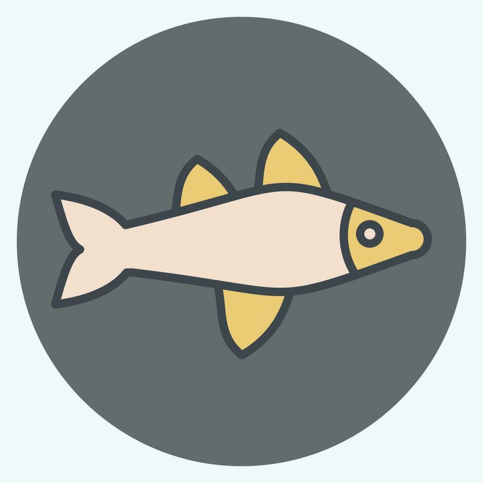 Icon Fish. related to Sea symbol. color mate style. simple design editable. simple illustration vector