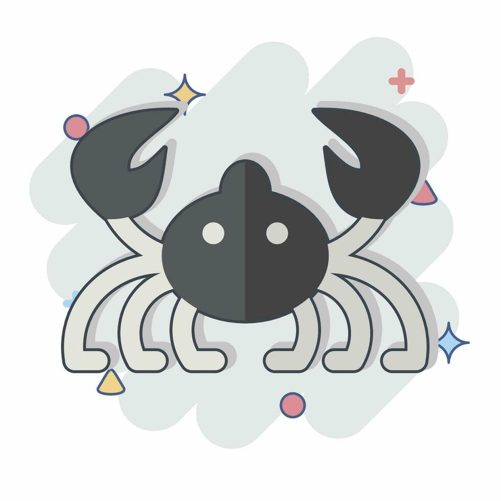 Icon Crab. related to Sea symbol. comic style. simple design editable. simple illustration vector