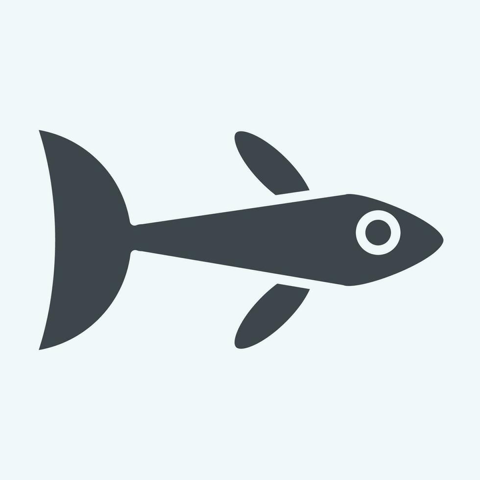 Icon Neon Tetra. related to Sea symbol. glyph style. simple design editable. simple illustration vector