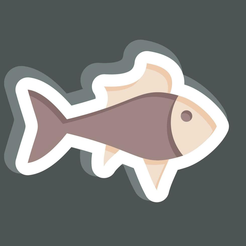 Sticker Guppy. related to Sea symbol. simple design editable. simple illustration vector