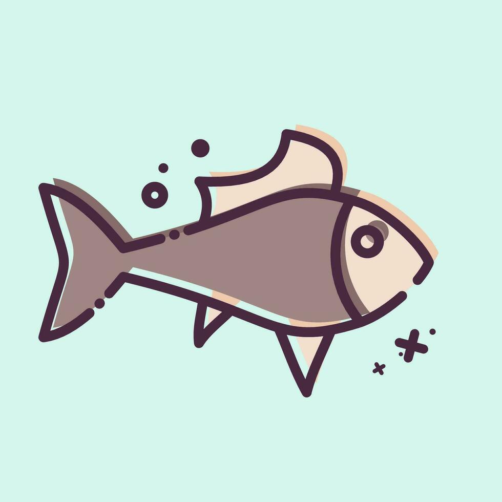 icono guppy. relacionado a mar símbolo. mbe estilo. sencillo diseño editable. sencillo ilustración vector
