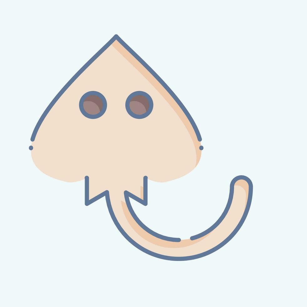 Icon Manta Ray. related to Sea symbol. doodle style. simple design editable. simple illustration vector