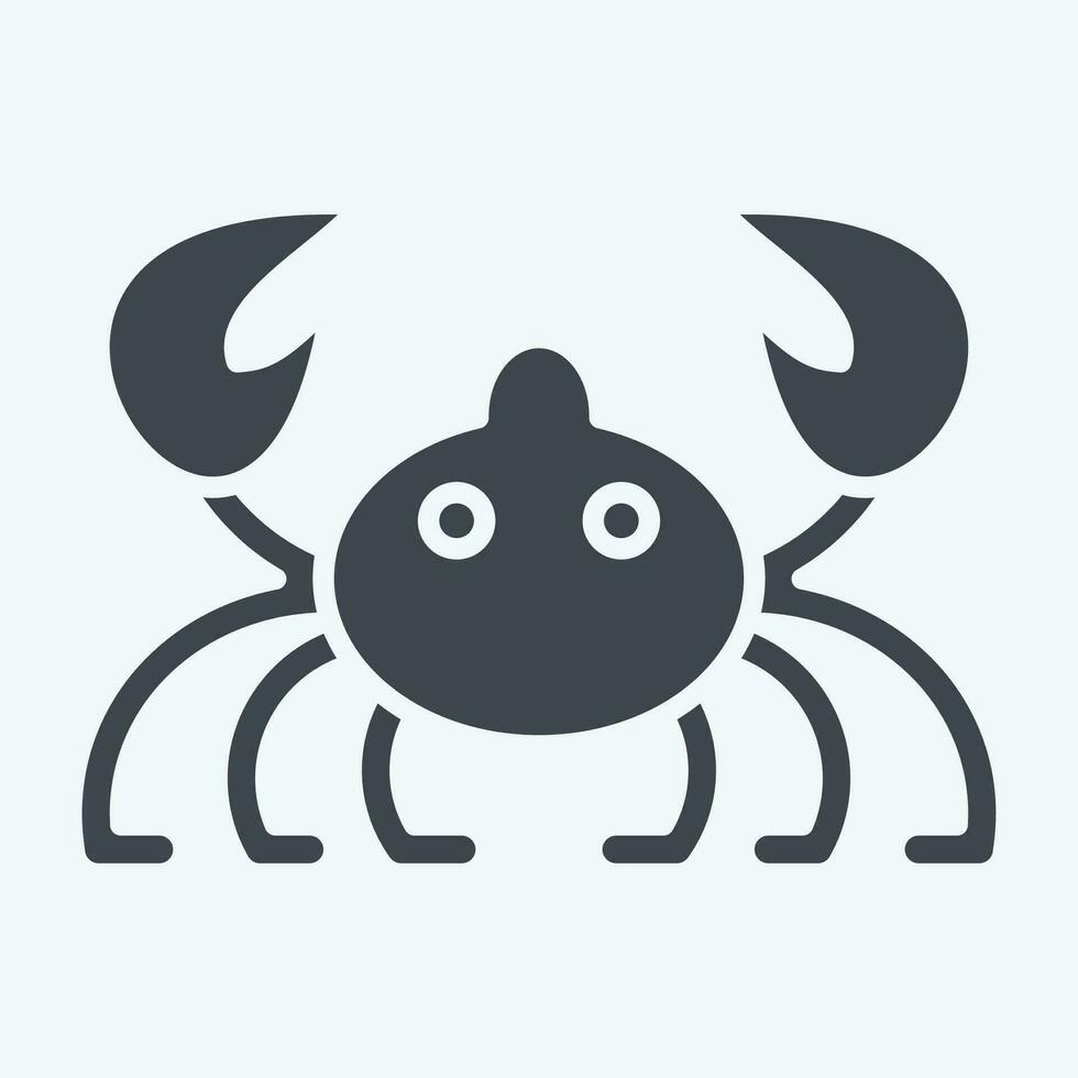 Icon Crab. related to Sea symbol. glyph style. simple design editable. simple illustration vector