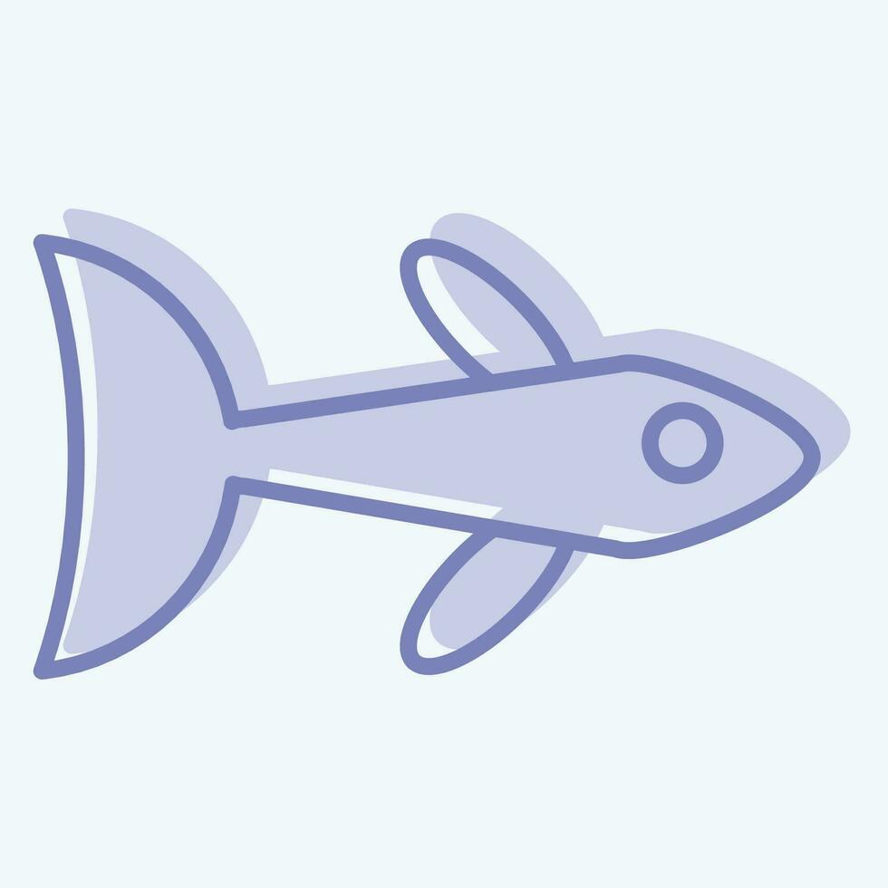 Icon Neon Tetra. related to Sea symbol. two tone style. simple design editable. simple illustration vector