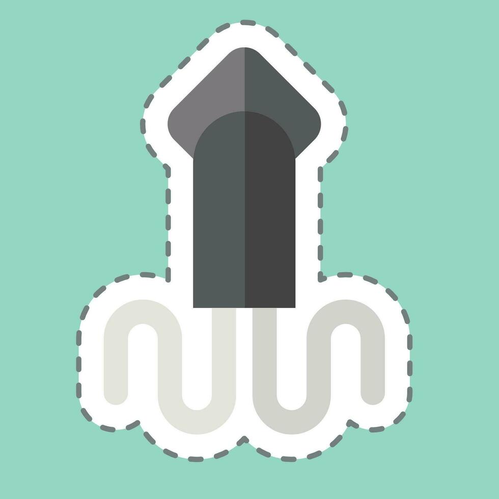 Sticker line cut Squid. related to Sea symbol. simple design editable. simple illustration vector