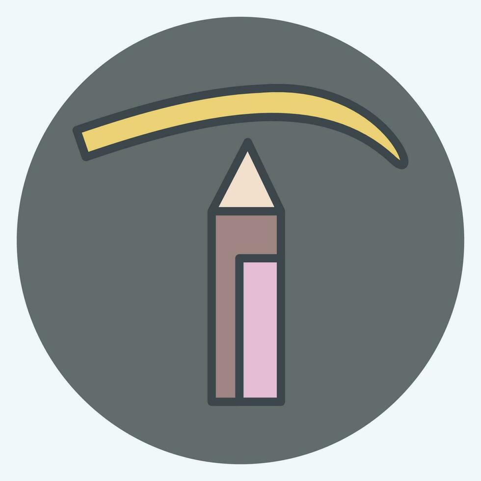 Icon Eyebrow Pencil. related to Cosmetic symbol. color mate style. simple design editable. simple illustration vector