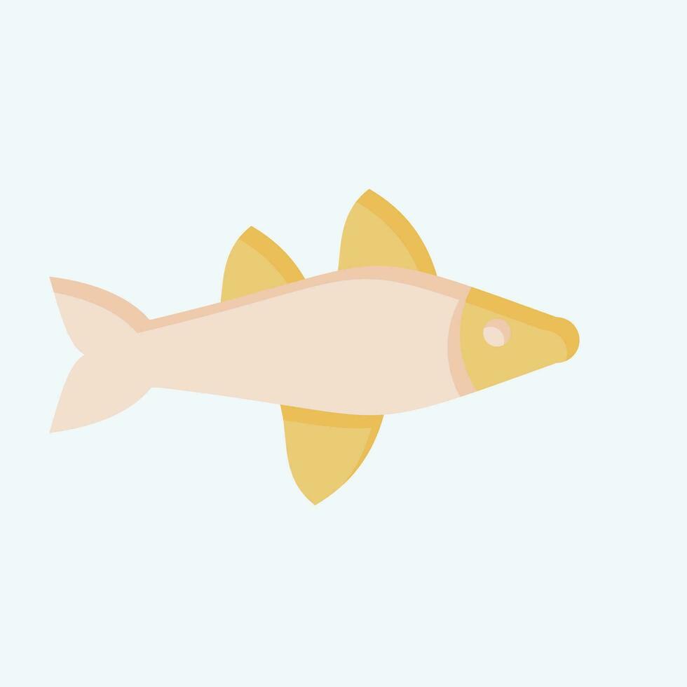 Icon Fish. related to Sea symbol. flat style. simple design editable. simple illustration vector