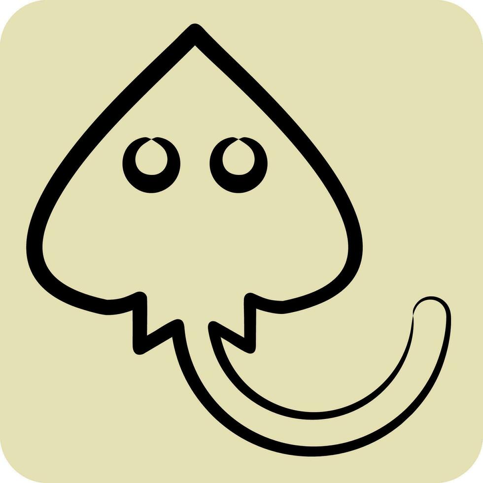 Icon Manta Ray. related to Sea symbol. hand drawn style. simple design editable. simple illustration vector