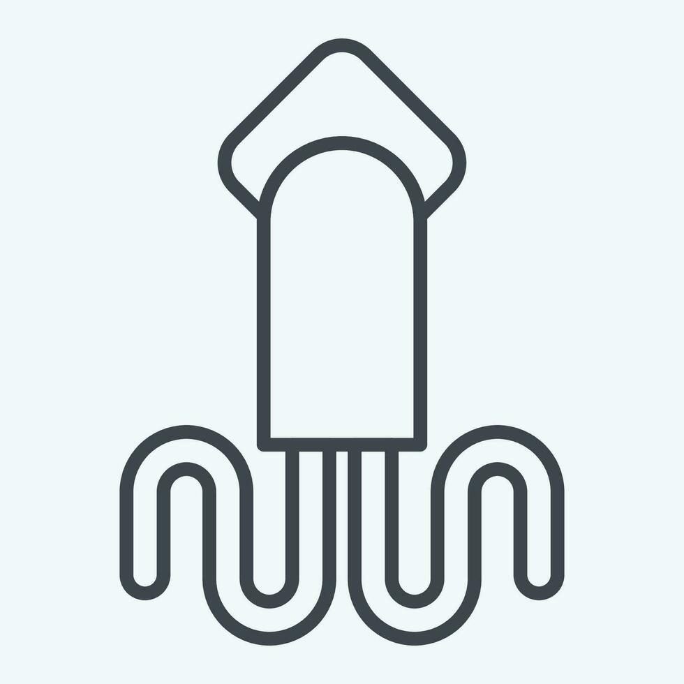 Icon Squid. related to Sea symbol. line style. simple design editable. simple illustration vector