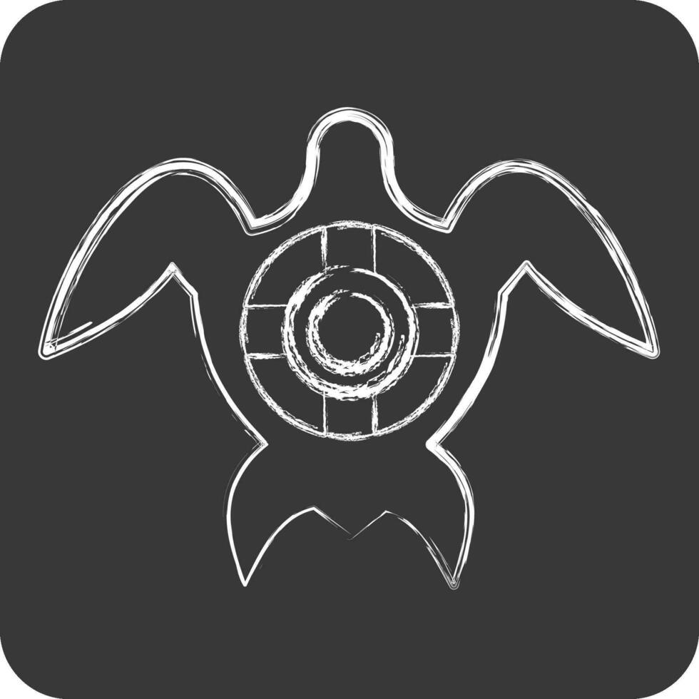Icon Sea Turtle. related to Sea symbol. chalk Style. simple design editable. simple illustration vector