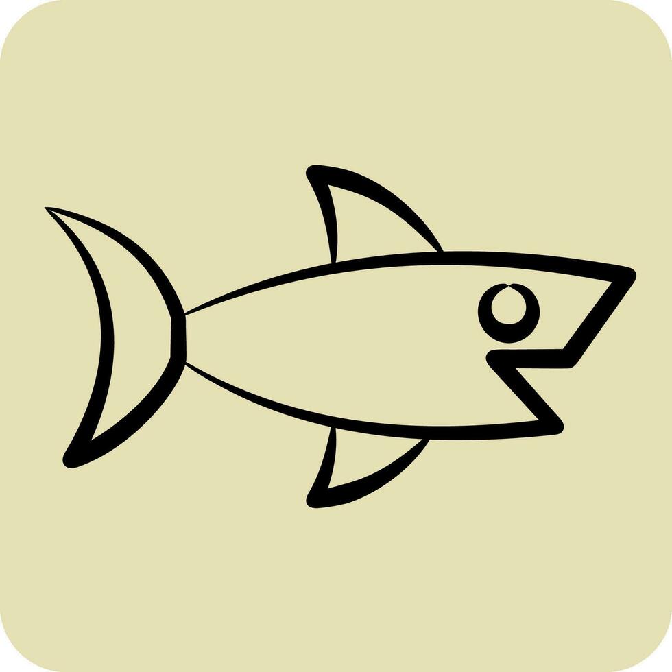 Icon Shark. related to Sea symbol. hand drawn style. simple design editable. simple illustration vector