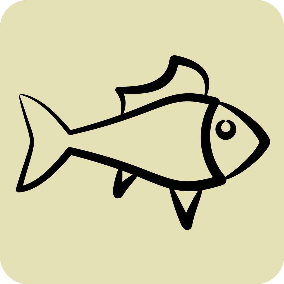 Icon Guppy. related to Sea symbol. hand drawn style. simple design editable. simple illustration vector
