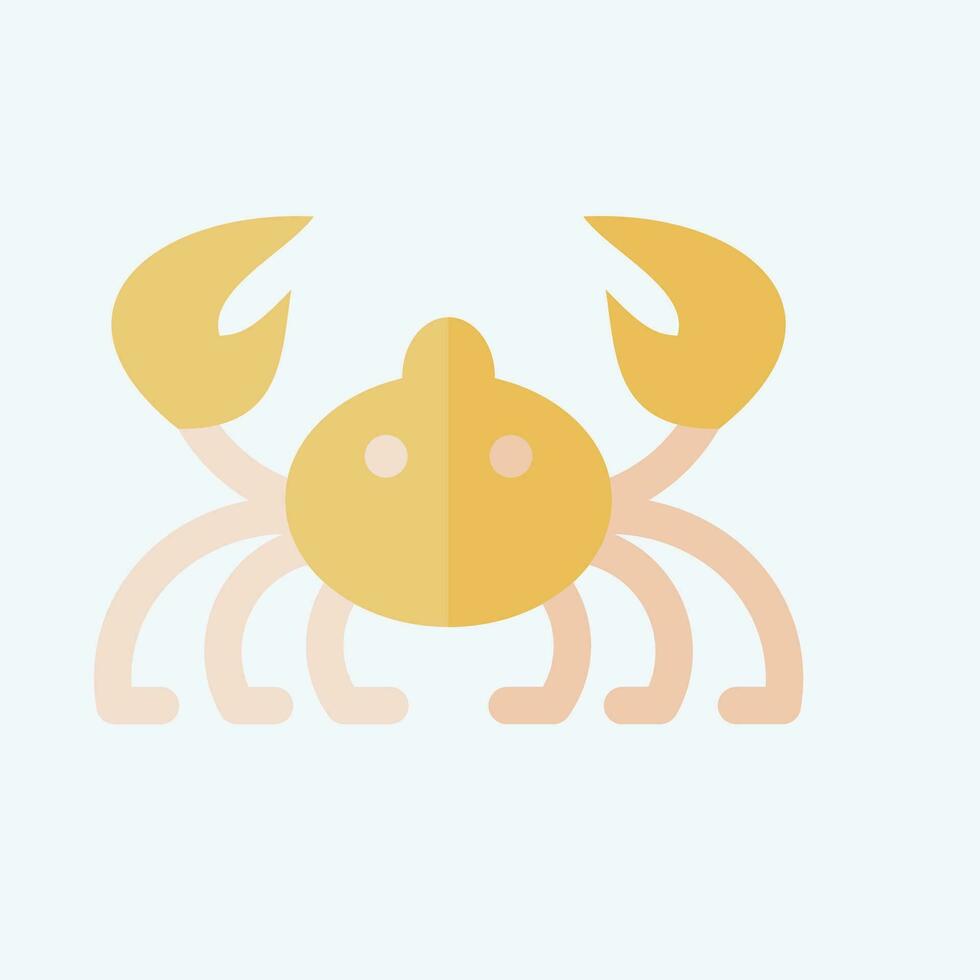 Icon Crab. related to Sea symbol. flat style. simple design editable. simple illustration vector
