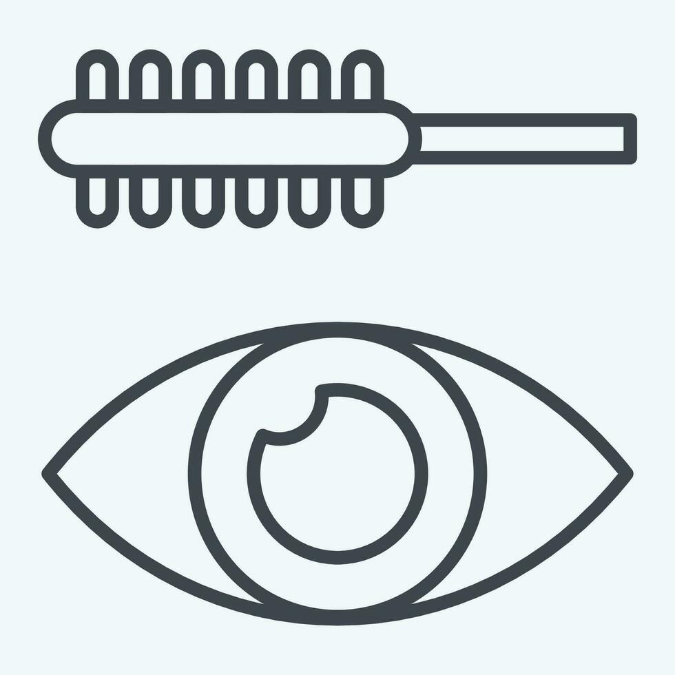 Icon Mascara. related to Cosmetic symbol. line style. simple design editable. simple illustration vector