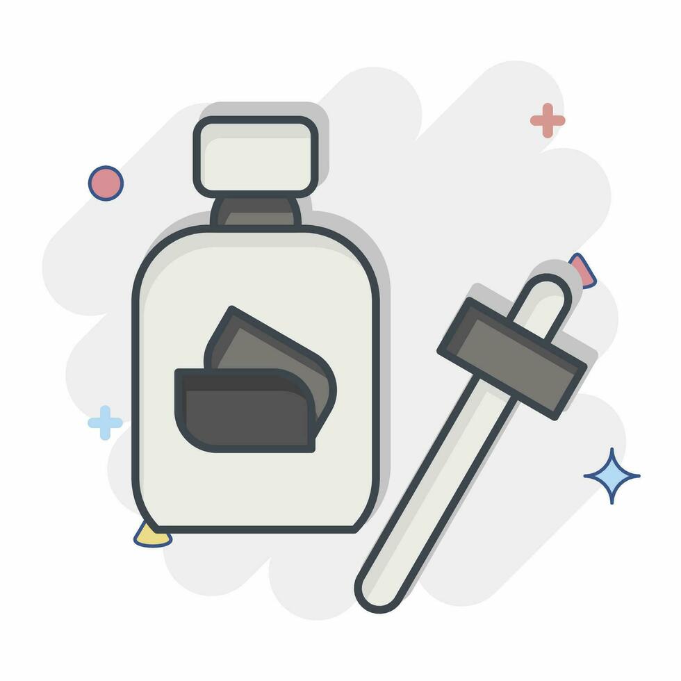 icono suero. relacionado a cosmético símbolo. cómic estilo. sencillo diseño editable. sencillo ilustración vector