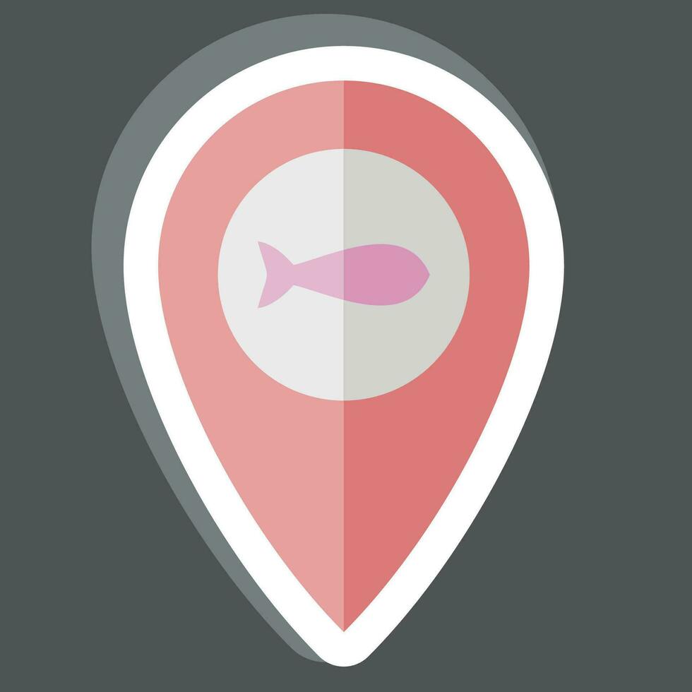 Sticker Location. related to Sea symbol. simple design editable. simple illustration vector