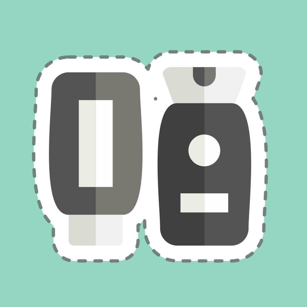 Sticker line cut Lotion. related to Cosmetic symbol. simple design editable. simple illustration vector