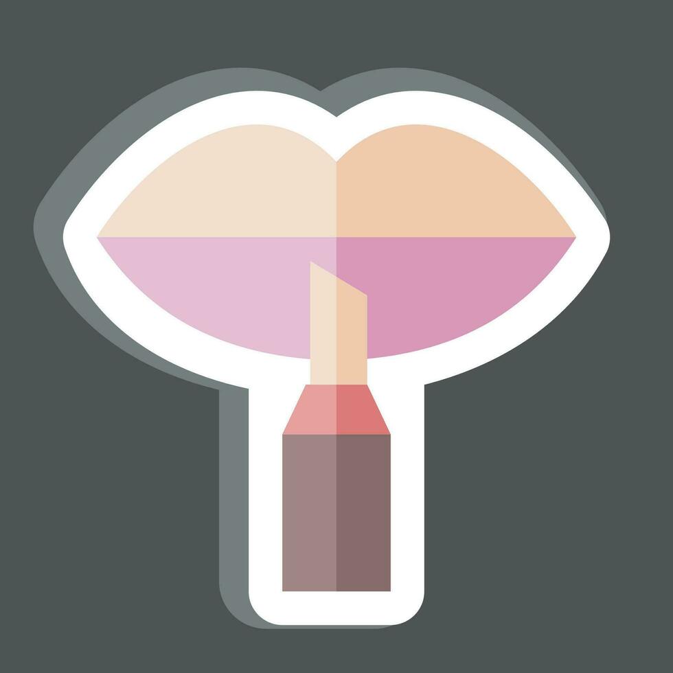 Sticker Lip Liner. related to Cosmetic symbol. simple design editable. simple illustration vector