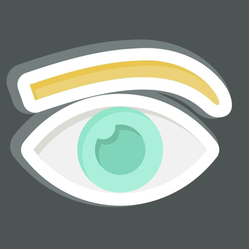 Sticker Eyelashes. related to Cosmetic symbol. simple design editable. simple illustration vector