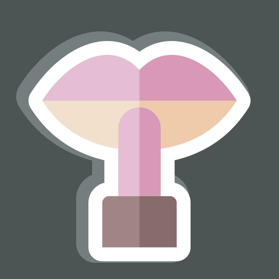 Sticker Lipstick. related to Cosmetic symbol. simple design editable. simple illustration vector