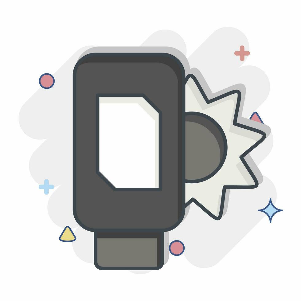 Icon Sunscreen. related to Cosmetic symbol. comic style. simple design editable. simple illustration vector