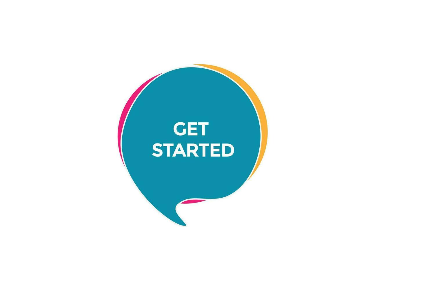 new get started website, click button, level, sign, speech, bubble  banner, vector