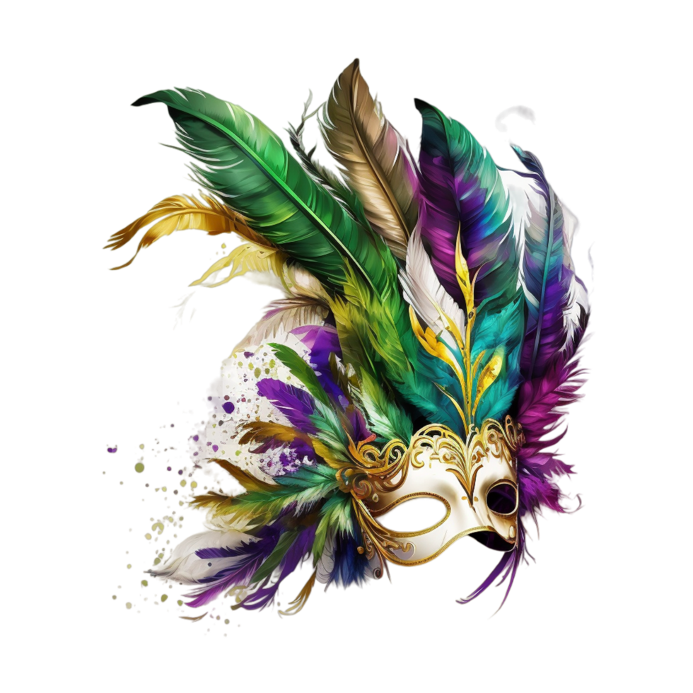 ai gegenereerd braziliaans carnaval masker veer viering decoratie mardi gras Venetiaanse png