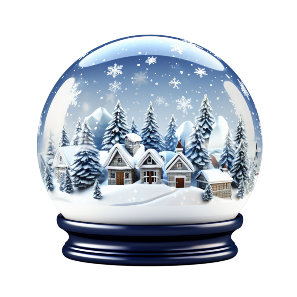 AI generated Winter Magic in a Glass Sphere png