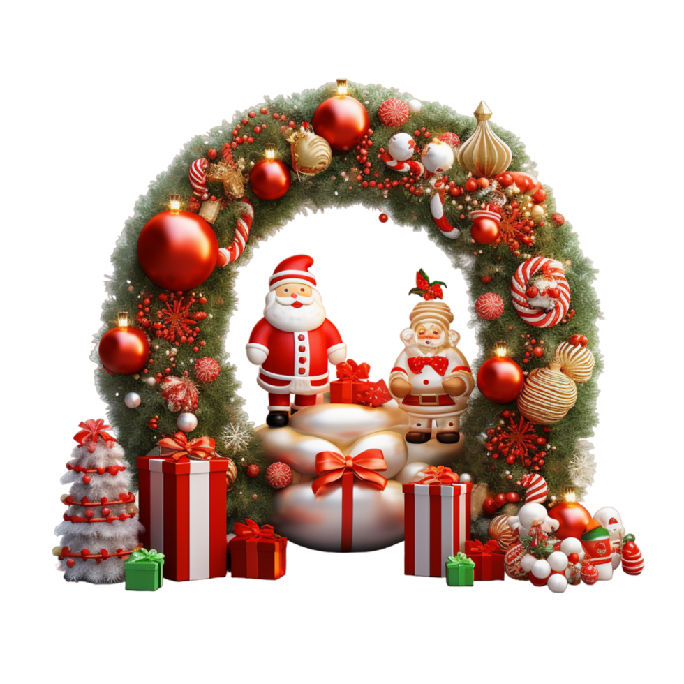 AI generated Wreath Christmas Garland png