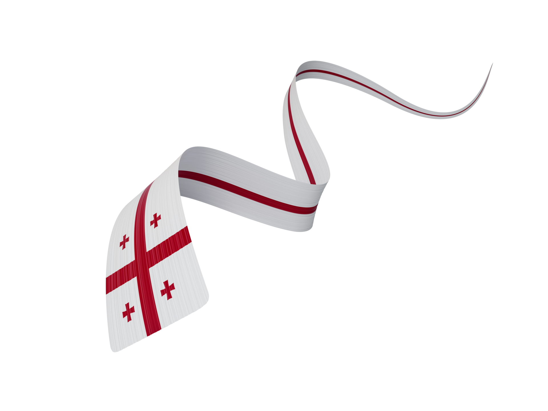 3d Flag Of 3d Wavy Shiny Ribbon, 3d illustration