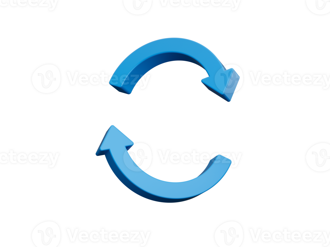 3d Blue Refresh Icon, Reload Icon Symbol, 3d Rotation Arrows , 3d illustration png