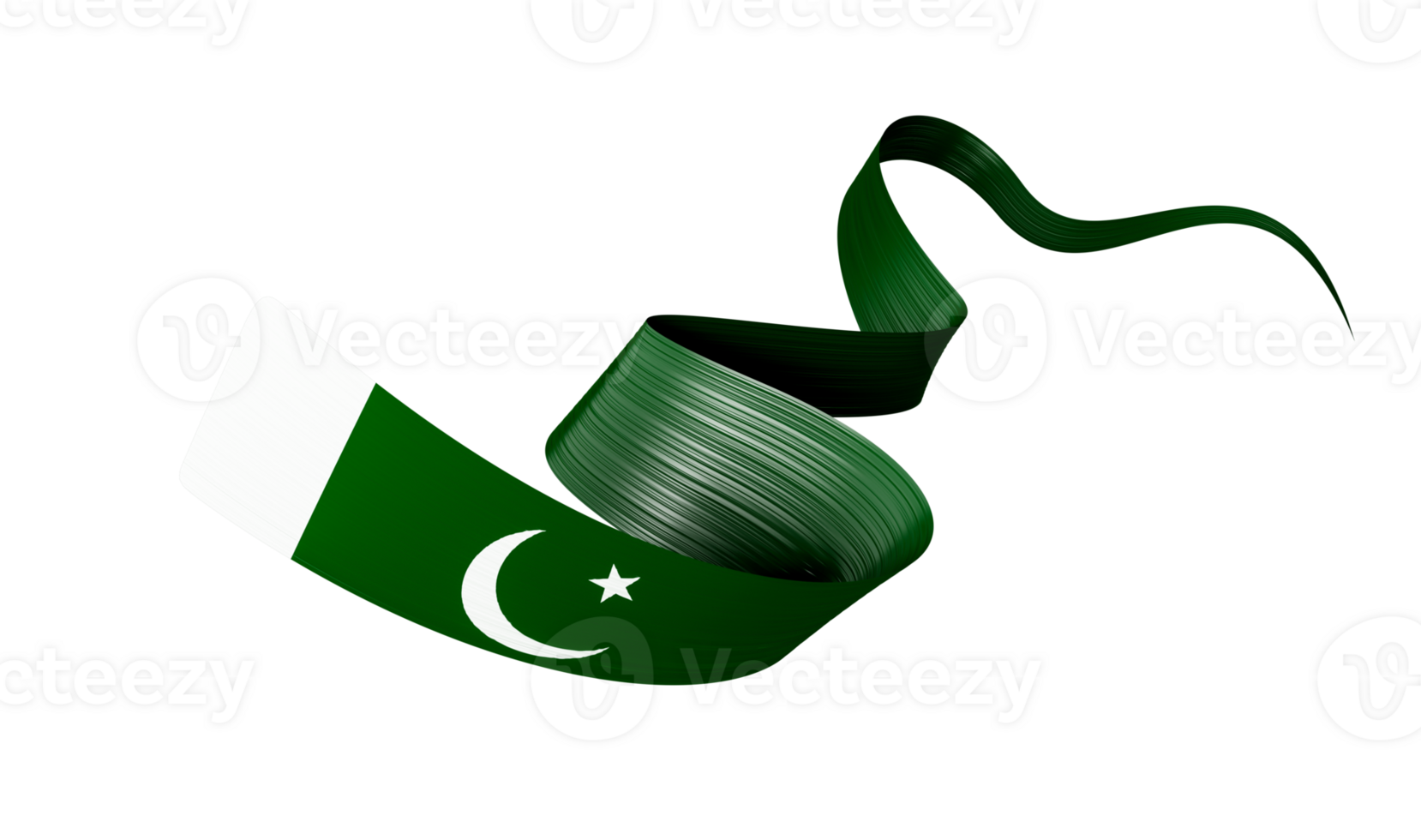 agitando nastro o bandiera con bandiera di Pakistan. modello indipendenza giorno 3d illustrazione png