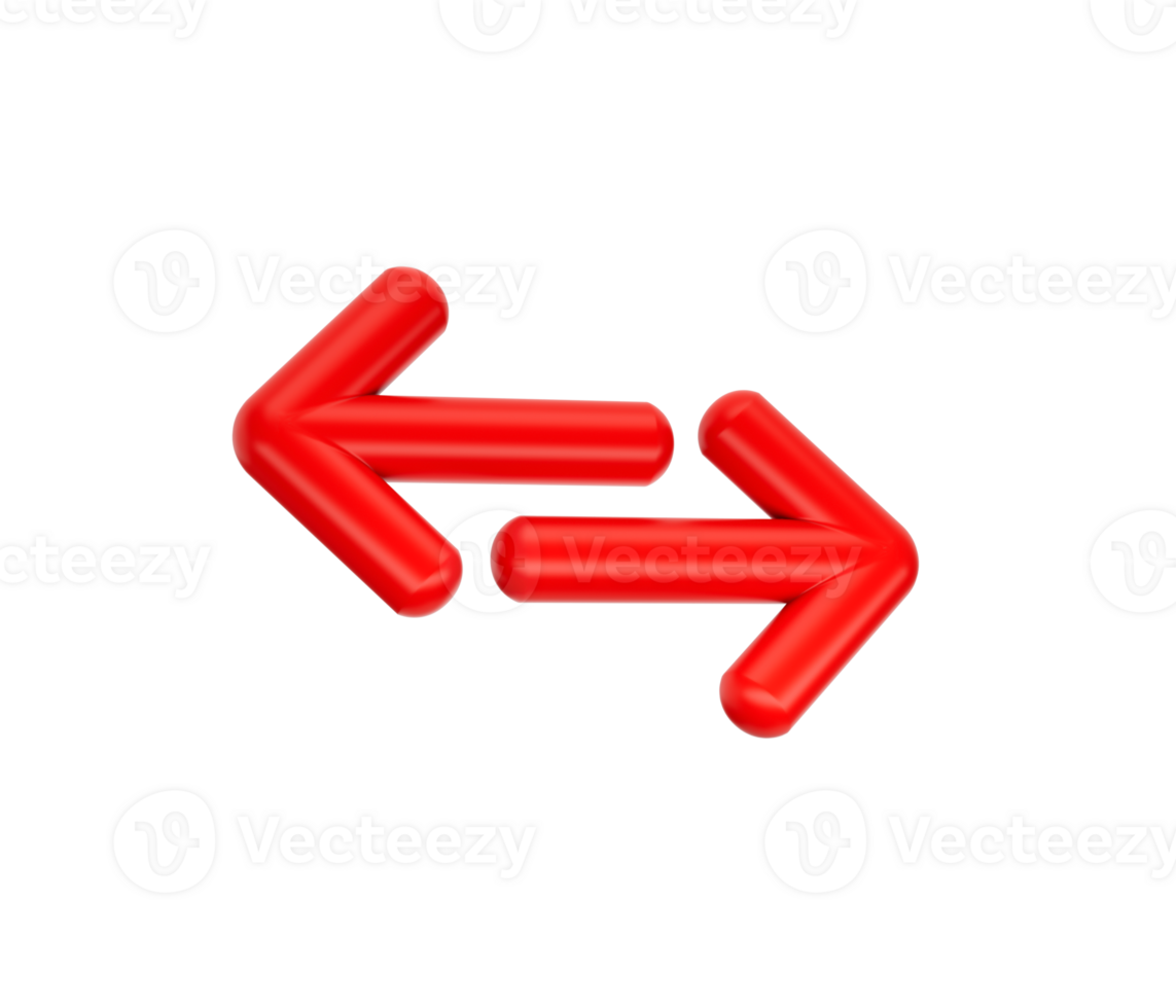 Arrows Exchange Horizontal icon from Primitive Set. 3d illustration png